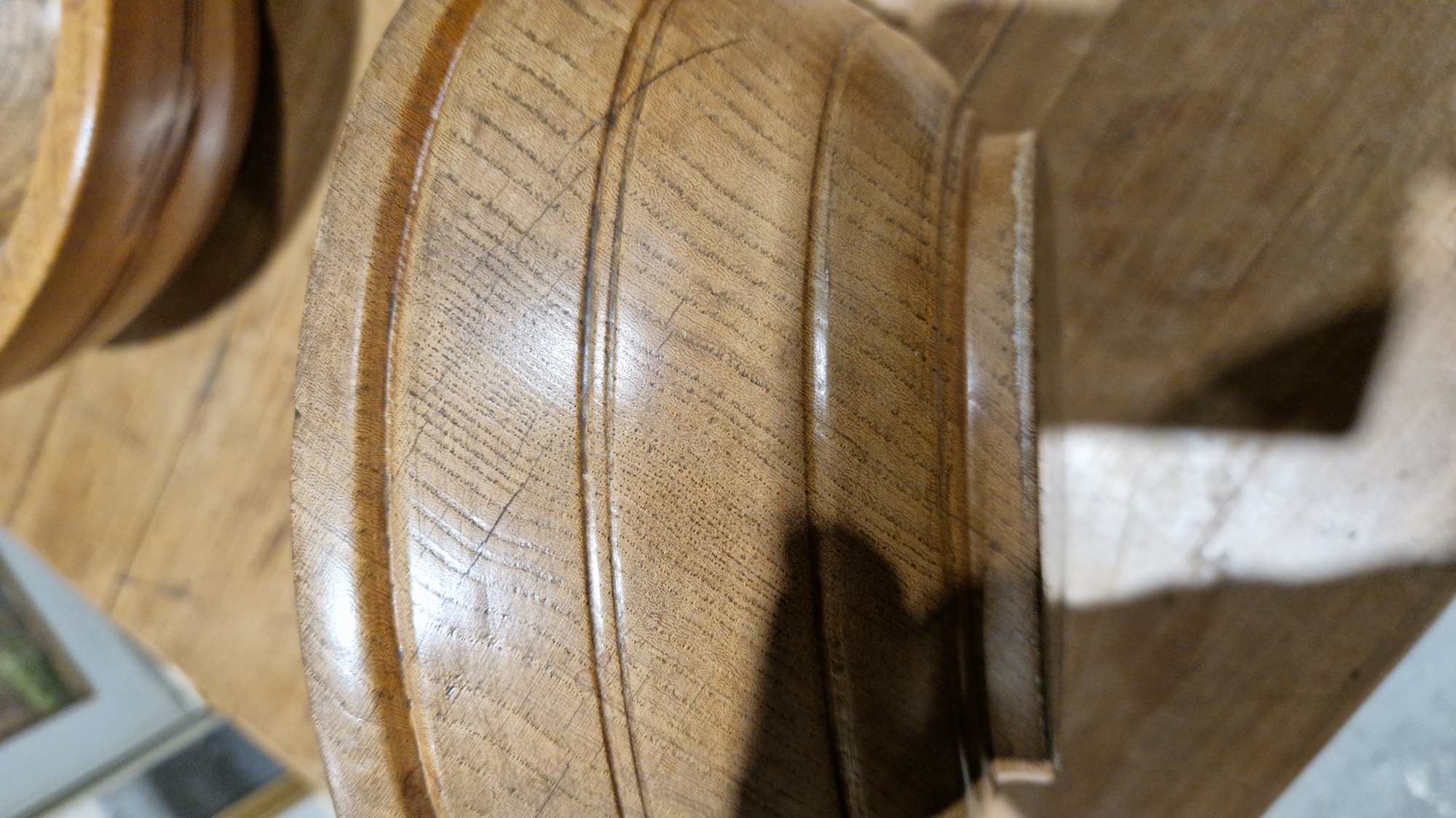 Two treen elm bowls in sizes, each turned, the first 19th/early 20th century (with repair to - Image 15 of 16