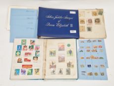 Collection of stamps including an album of Chinese stamps, c.1970's, an album of Queen Elizabeth