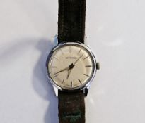 Vintage Gentleman's Garrard manual wind wristwatch, the silvered dial with baton hour markers,