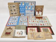 Collection of cigarette cards and silks including three partially filled albums including Player'