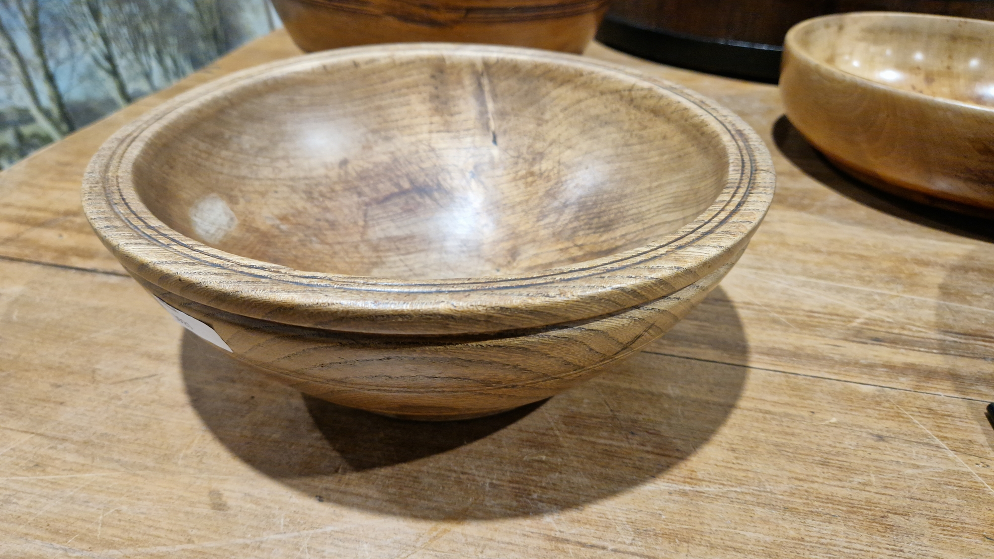 Two treen elm bowls in sizes, each turned, the first 19th/early 20th century (with repair to - Image 10 of 16
