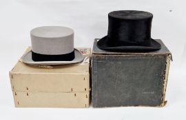 Early 20th century Henry Heath Limited black silk top hat, approximately 58cm circumference together