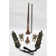 Copper and brass coaching horn, the mouthpiece stamped ' Made in England ', 127cm long together with - Image 1 of 2