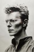 After Helmut Newton (1920-2004) Photographic print Framed portrait of David Bowie, a crop of the