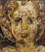 Henri Charles Jonas (1878-1944) Oil on panel  Portrait of a haloed religious figure, signed and