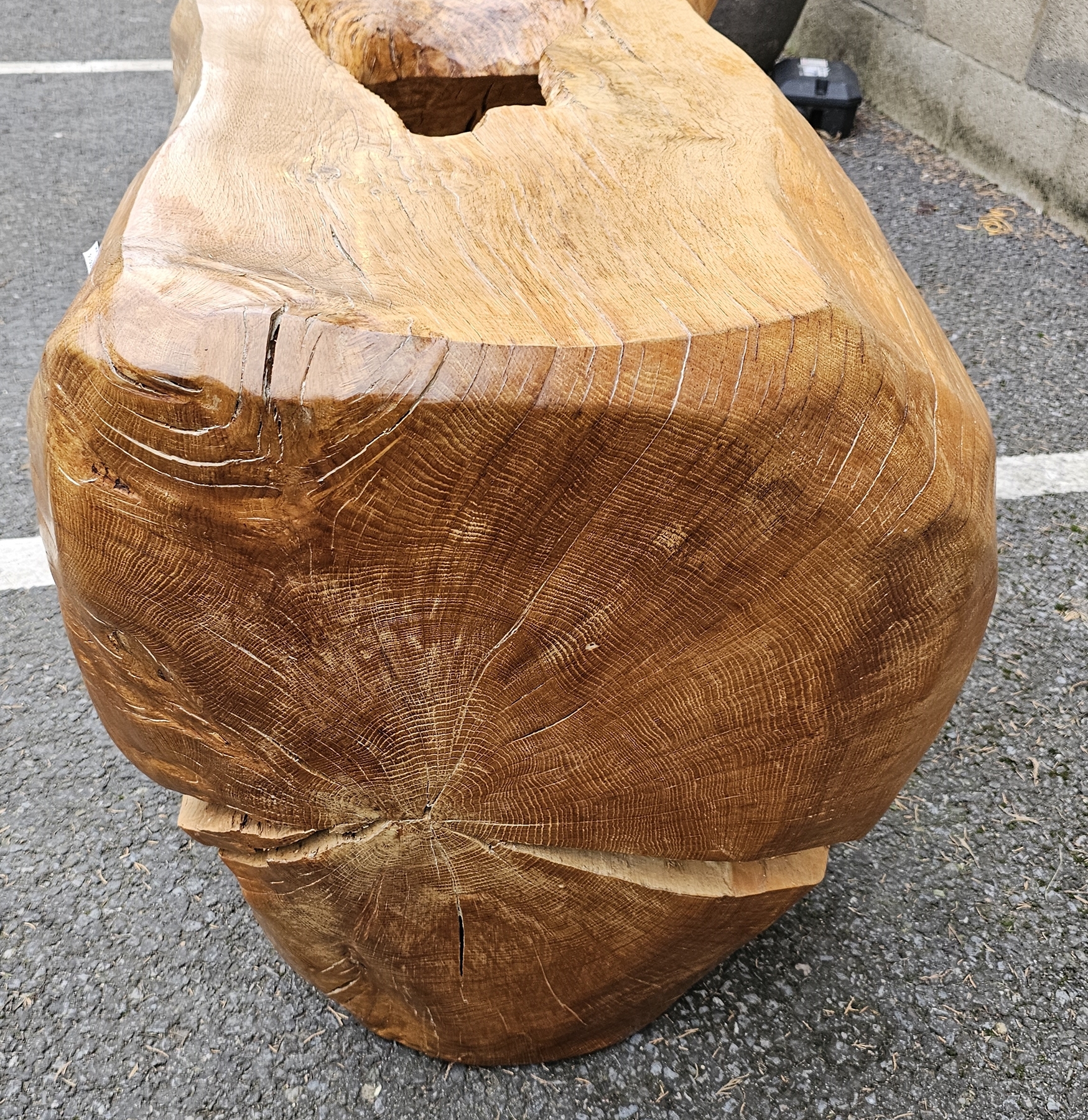 20th century oak coffee table of naturalistic form by Mike Woolley, carved from a single piece of - Image 3 of 5