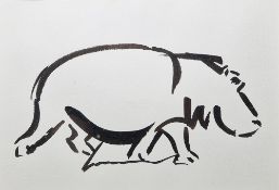 21st century South African school Small etching of a warthog, numbered 4112, indistinctly signed and