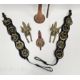 Copper and brass coaching horn, the mouthpiece stamped ' Made in England ', 127cm long together with - Image 2 of 2
