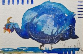 21st Century School Three small watercolours on paper Comprising: a warthog, signed Laga Carlise,