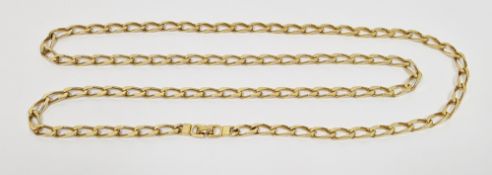Christian Dior gold-coloured curb link necklace, the clasp stamped Chr. Dior, 80cm long together