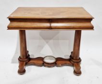 19th century mahogany side table, the rectangular top with ogee moulded edge over two frieze cushion