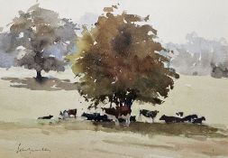 John Yardley (1933) Watercolour and pencil on paper High Summer in the Park, signed lower left, 25.