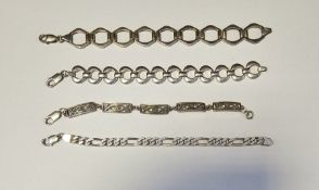 Four silver bracelets, each hallmarked or stamped 925, gross weight 78.2g approx. (4)