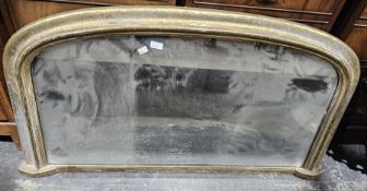Small gilt overmantel mirror, 64cm x 116cm
