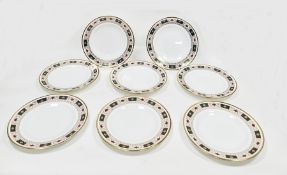 Eight Royal Crown Derby Imari Derby Border pattern (factory seconds) dinner-plates, 20th century,