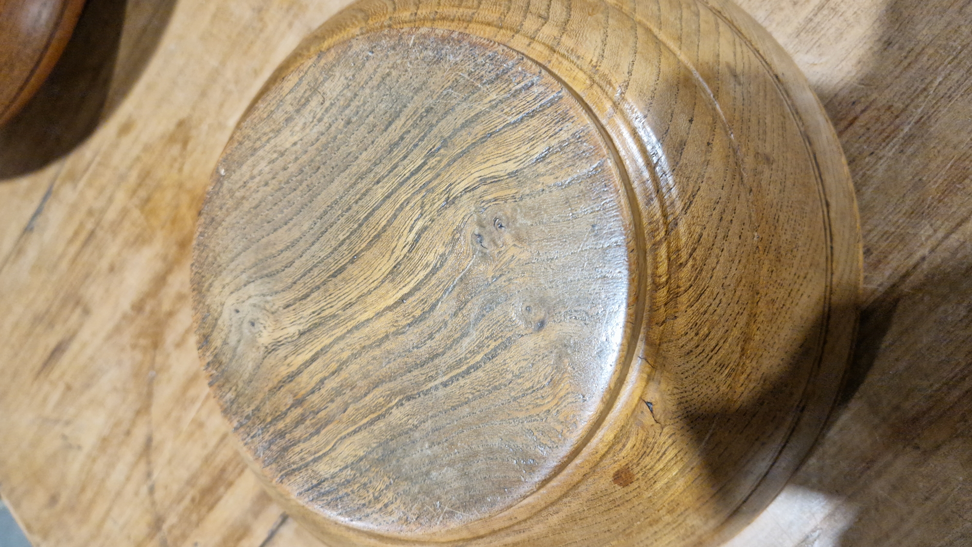 Two treen elm bowls in sizes, each turned, the first 19th/early 20th century (with repair to - Image 16 of 16