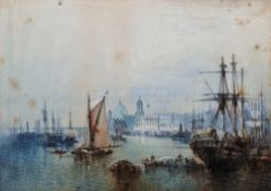 19th century school Watercolour on paper View of the Grand Canal with Basilica of Santa Maria