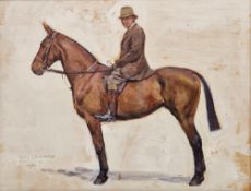 Lucy Lockwood (British, active 1896–1934) Oil on board Study of a gentleman on a hunter, signed