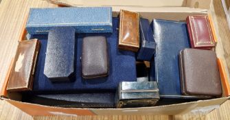 Collection of empty jewellery and silver retail boxes / cases, dating from the early 20th century