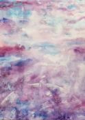 20th century school Oil on canvas Figures amongst clouds, unsigned, unframed, 139cm x 99cm