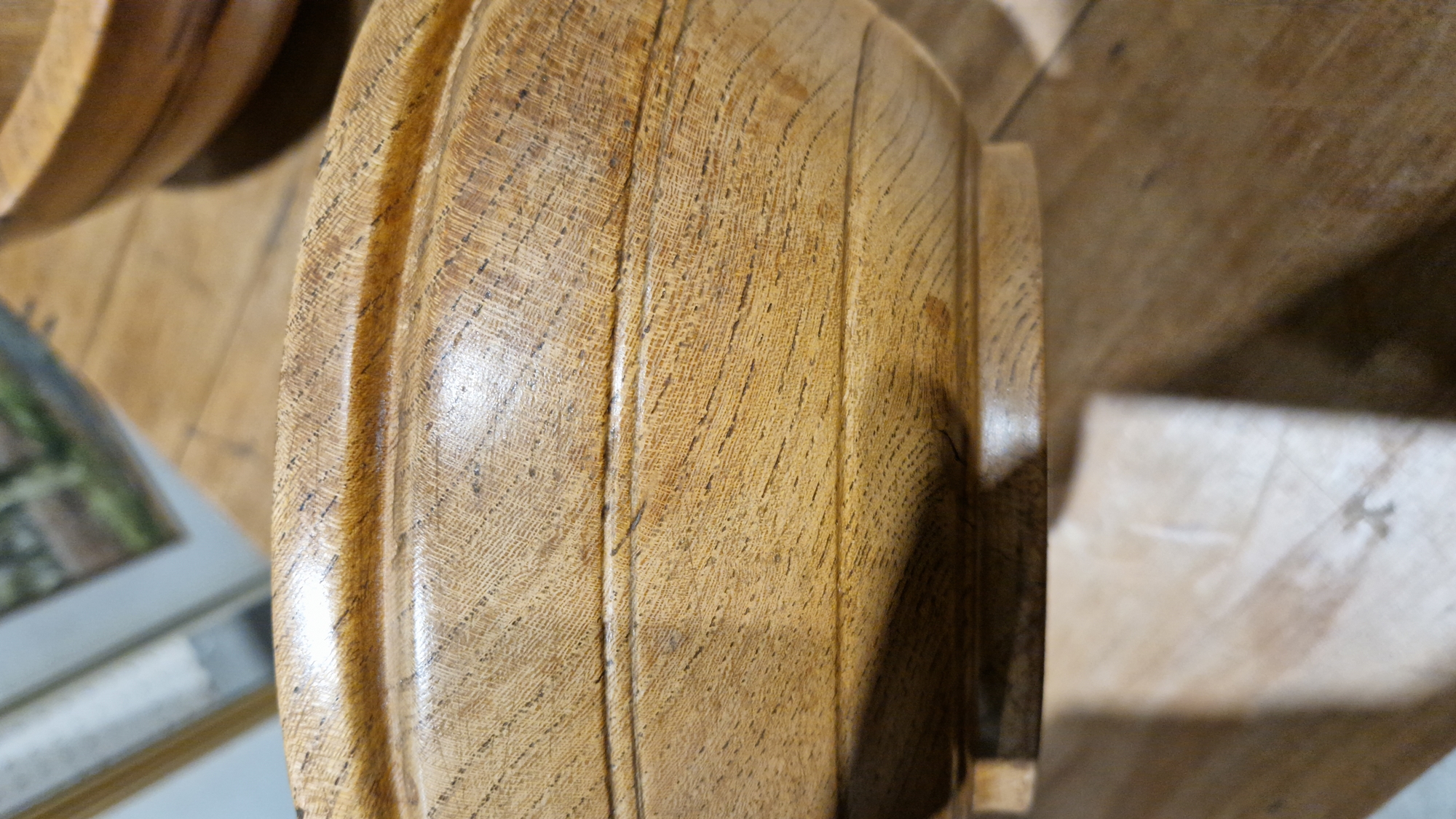 Two treen elm bowls in sizes, each turned, the first 19th/early 20th century (with repair to - Image 14 of 16