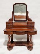 Victorian mahogany Duchess dressing table, the back with swing bevelled edge mirror, central