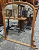 LOT WITHDRAWN Large pine overmantel mirror 138cm x 140cm
