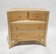 Modern wooden veneered dressing table with two short drawers over two long, 77cm high x 77cm wide