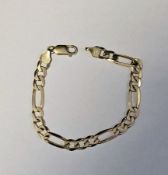 9ct gold fancy curb-link bracelet, 18cm long, 8.1 grams Condition Report We do not offer in-house