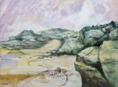 Ronald Lowe (1932-1985) Watercolour and gouache on paper Seascape I, signed lower left, 22.5cm x