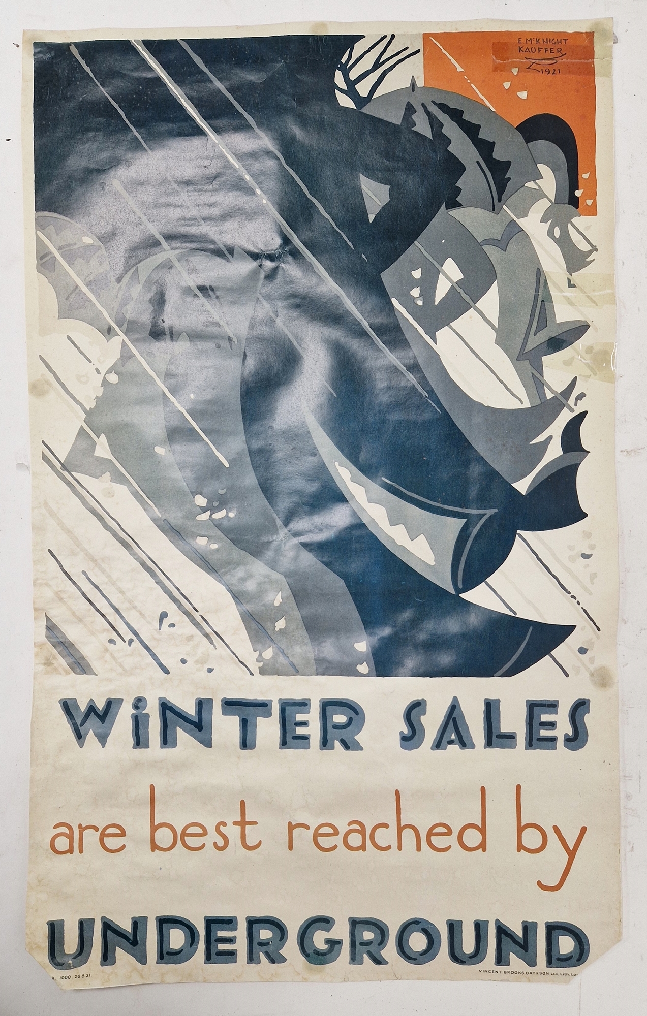 After Edward McKnight Kauffer (1890-1954) Reproduction London Underground advertising poster