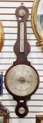 19th century 'banjo' barometer by J Denne of Cheltenham, with large 12