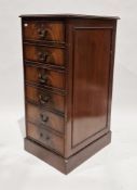 Pair of reproduction Regency mahogany veneered filing cabinets with green leather inset tops and