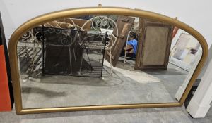 Large gilt overmantel mirror 94cm x 158cm