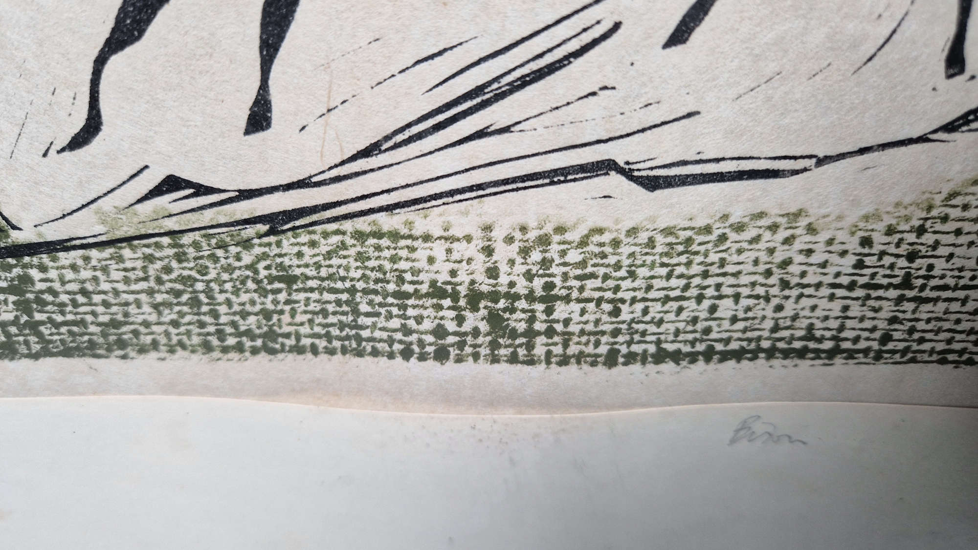 20th century school Etching on paper "Bison", artist's proof, titled, indistinctly signed P. - Image 17 of 17