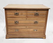 Late 19th/early 20th century adapted chest of two short over two long drawers with stylised metal