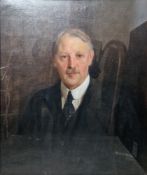 Edmond Brock (1882-1952) Oil on canvas Portrait of a gentleman, signed lower right, verso