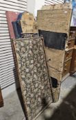 Collection of eight 19th and early 20th century folding fabric lined dressing screens, all in