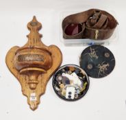 Large collection of vintage buttons including RAF and military, three leather belts, a Squadron