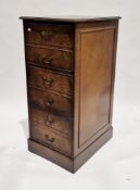 Pair of reproduction Regency mahogany veneered filing cabinets with green leather inset tops and