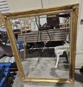 Rectangular gilt bevelled edge mirror, 116cm x 89cm