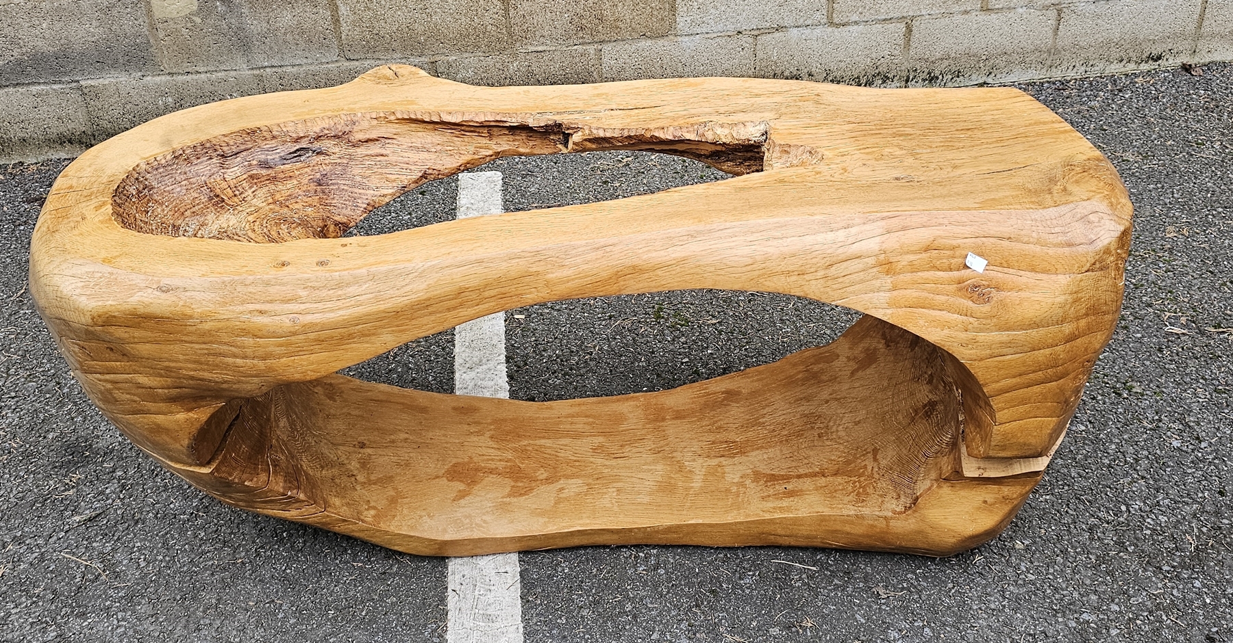 20th century oak coffee table of naturalistic form by Mike Woolley, carved from a single piece of - Image 2 of 5