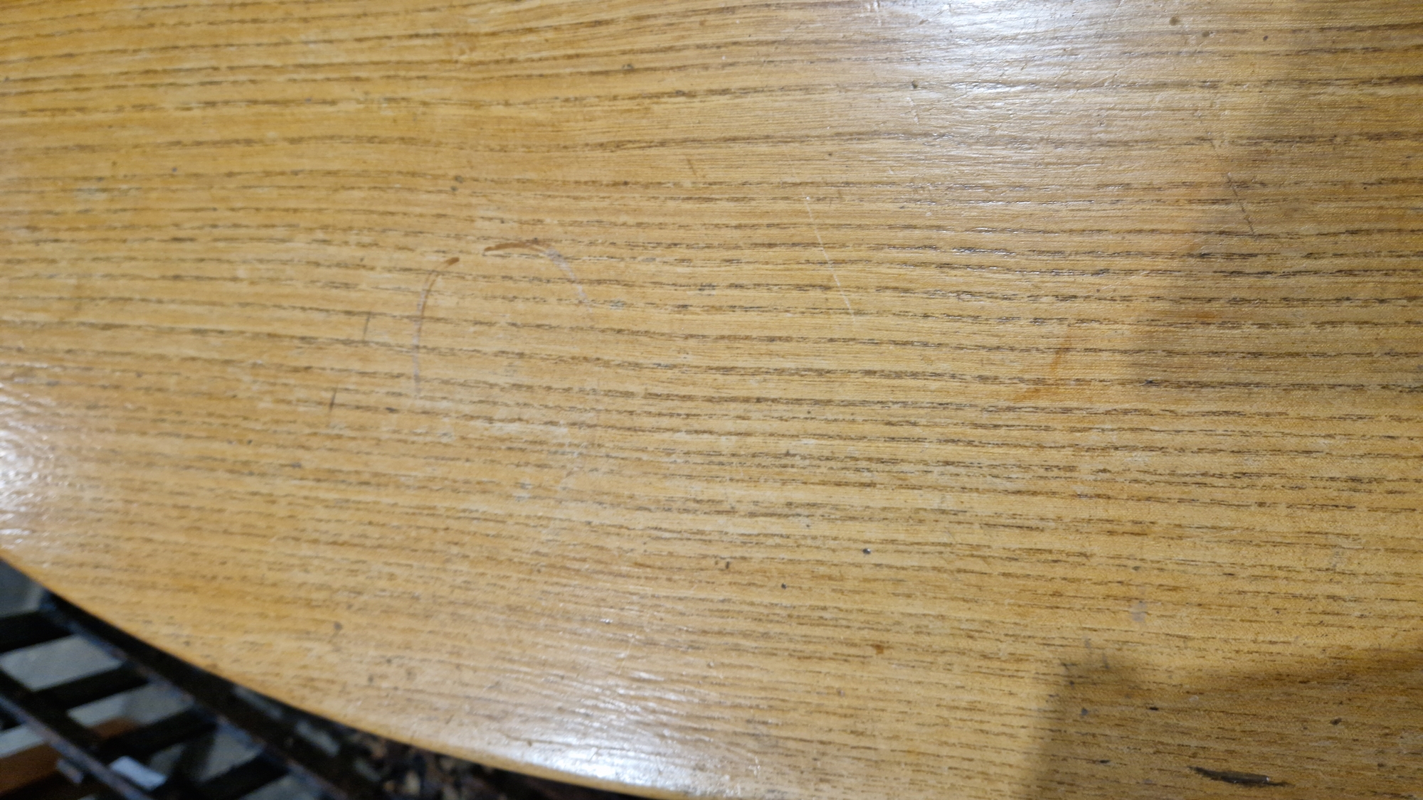 Modern pale oak dining table, the circular top on a substantial cross-form base, 123cm diameter x - Image 10 of 25