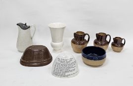 Collection of English pottery and stoneware, late 19th to early 20th century, including a set of