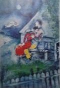 After Marc Chagall (1887-1985) Lithograph poster featuring 