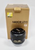 Nikon Nikkor camera lens, AF-S DX Nikkor 35mm f/1.8G, boxed