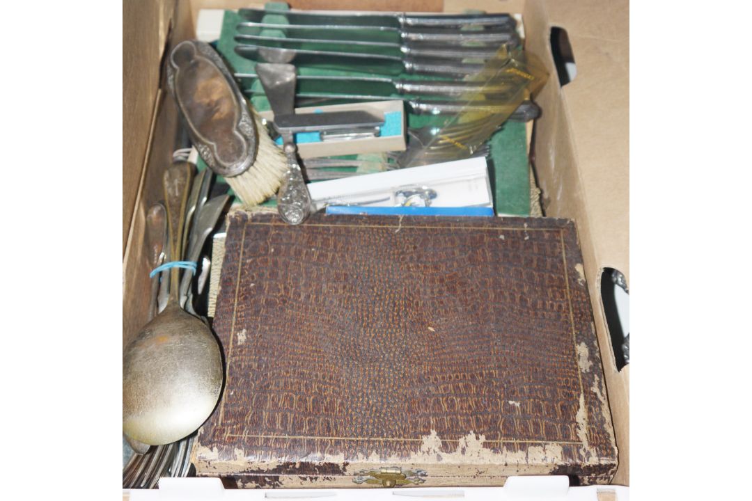 Collection of silver plated items and flatware including James Dixon three piece silver plated tea - Image 2 of 2