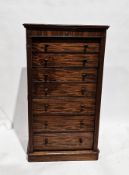 Victorian mahogany secretaire wellington chest having five long drawers and a secretaire section,
