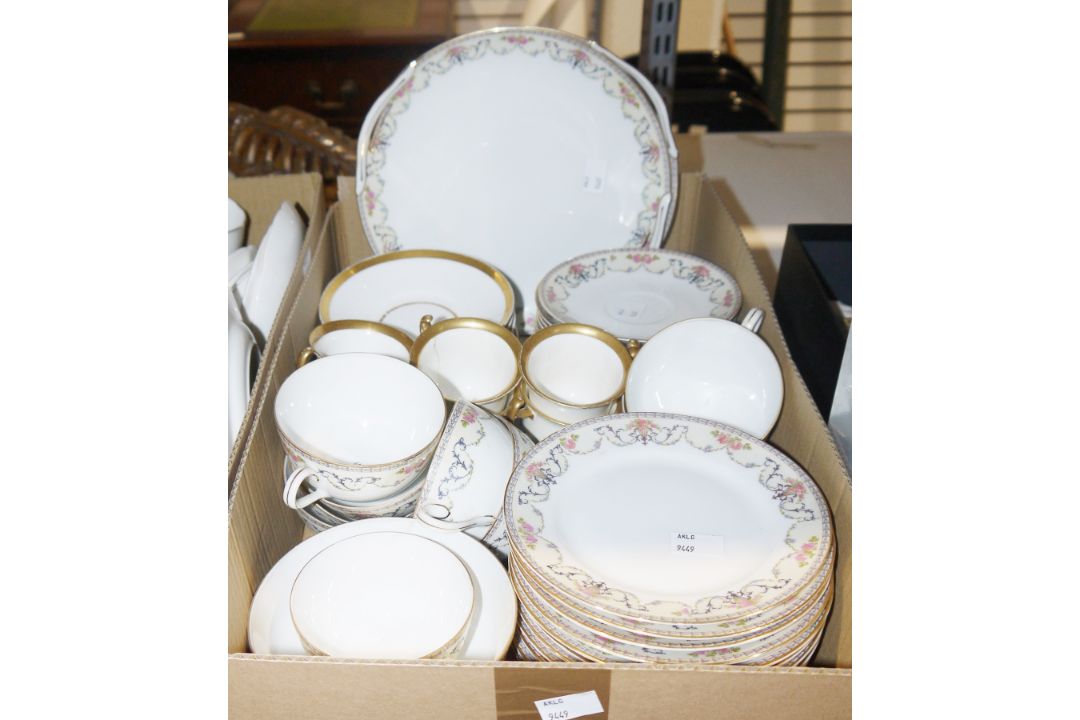 Shaw & Coggins Superior part tea service decorated in light blue and floral patterns, a Noritake - Image 2 of 2