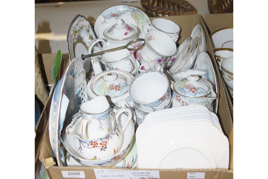 Shaw & Coggins Superior part tea service decorated in light blue and floral patterns, a Noritake - Image 1 of 2